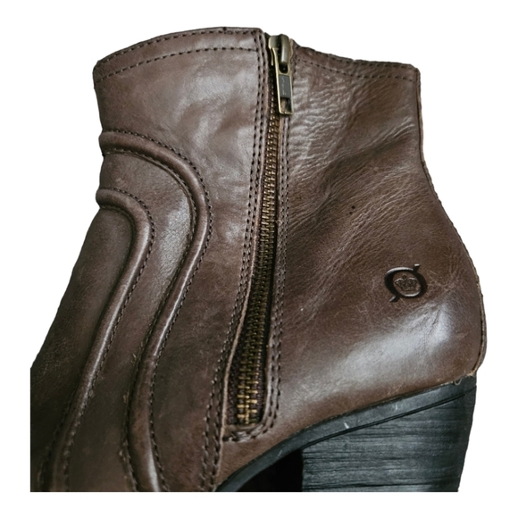 Born Rich Brown Leather Ankle Boots - Picture 3 of 7